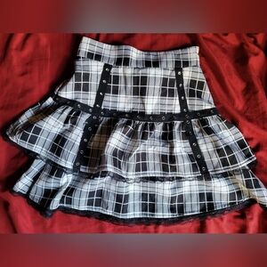 Plaid Black and White Women's Skirt